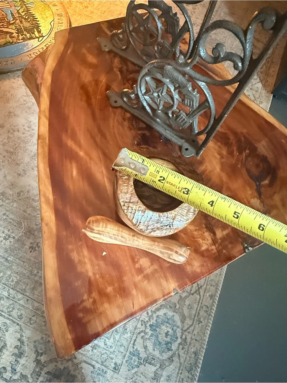 Hand-Carved Wooden Mortar and Pestle - Natural Wood